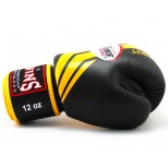 Боксерские перчатки Twins Special с рисунком (FBGV-43 black-yellow)